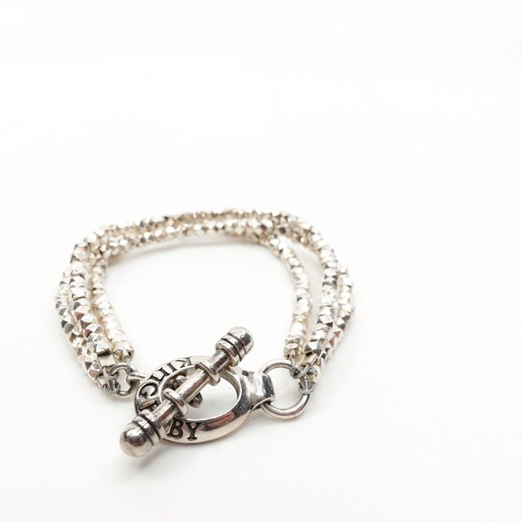 King Baby Studios 3 Strand Sliver Bracelet With Mini Toggle Clasp Silver .925 - Picture 2 of 9